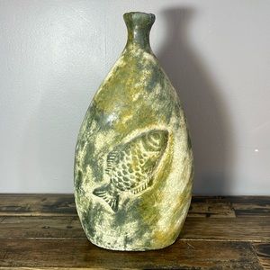 Large fish vase!  Very cool for the fishing enthusiast in your life! Metal